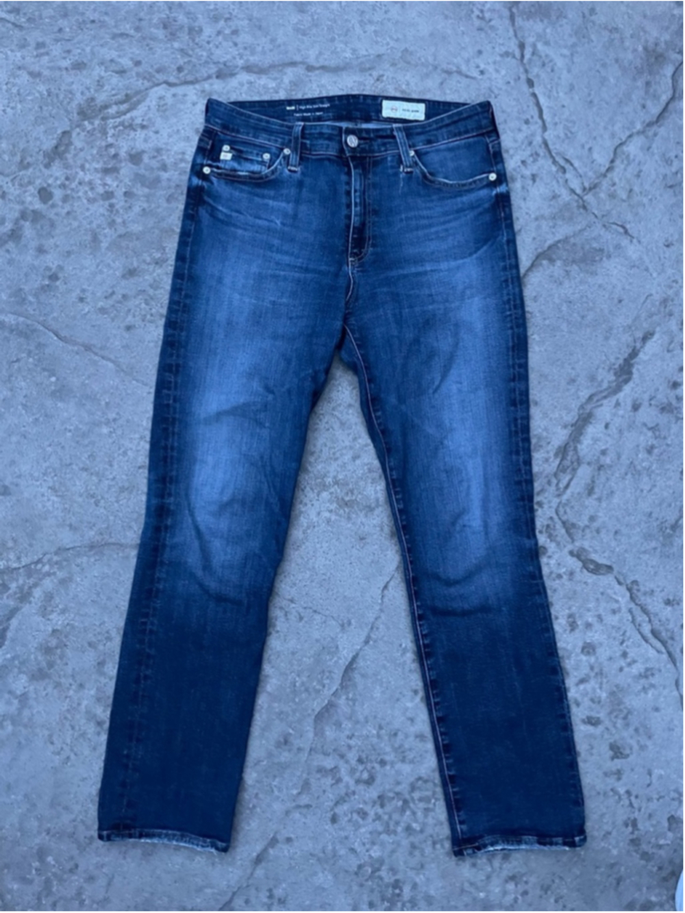 AG Mari Slim Straight Jeans Size 29 Mid Rise Dark Wash Clean Classic - Picture 10 of 10
